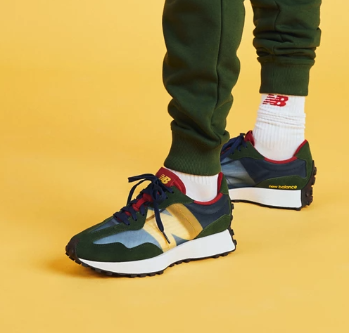 New Balance 327 trainers in navy and red - exclusive to ASOS