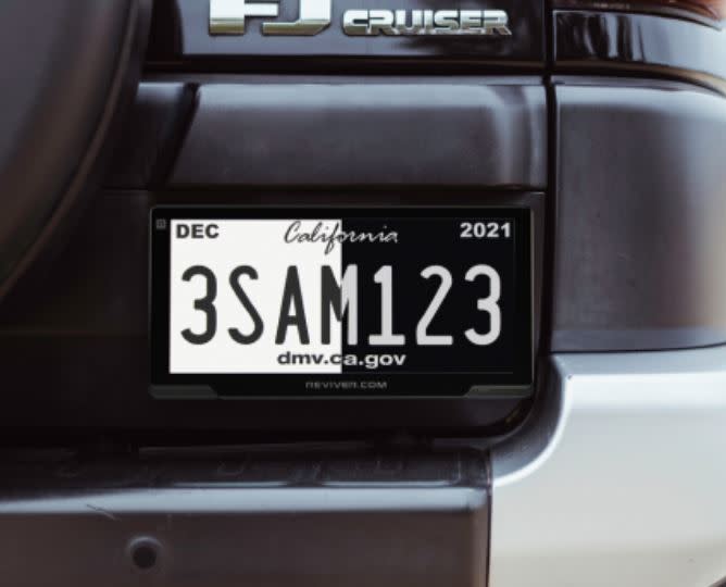 Digital license plate now available for Californians to purchase and install. (Reviver)