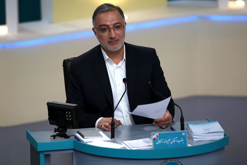 Election debate at a television studio in Tehran