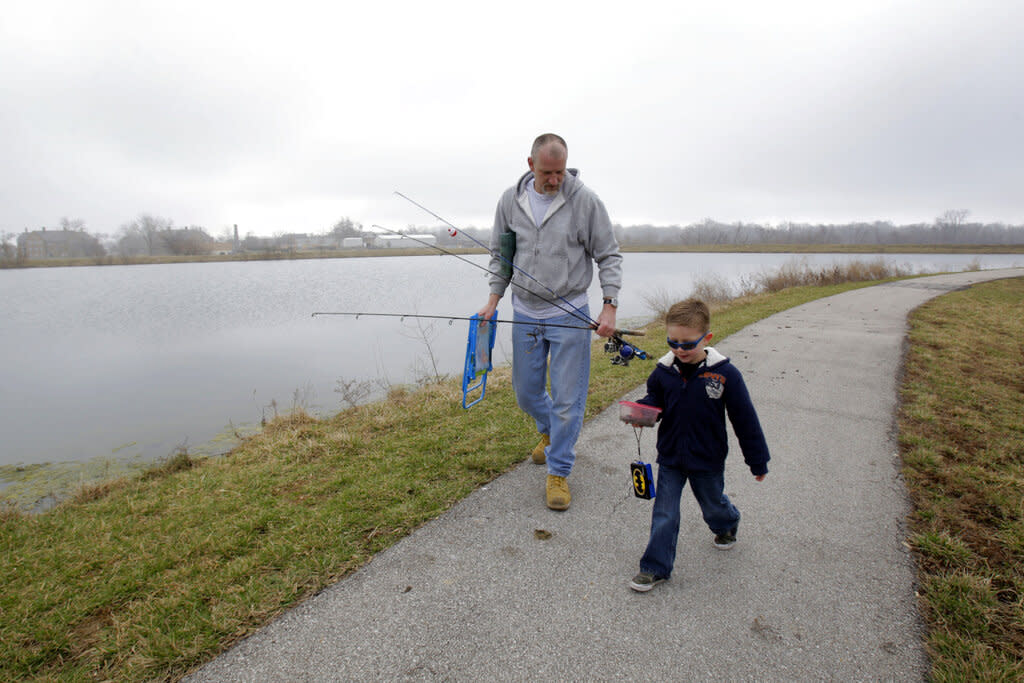 Fishing together can bring  on positive effects of both meditation and bonding with others. (AP Photo/Jeff Roberson)