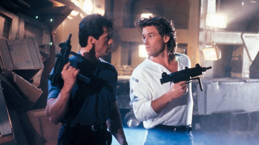 Sylvester Stallone and Kurt Russell in 1989 buddy cop comedy 'Tango & Cash'. (Credit: Warner Bros)