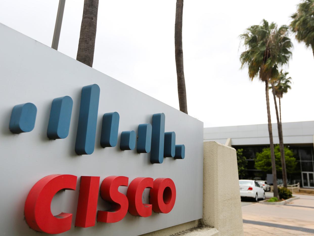 A Cisco Systems sign is seen outside a Cisco health clinic at Cisco Systems in San Jose, California, U.S., March 22, 2018. Picture taken March 22, 2018. REUTERS/Elijah Nouvelage