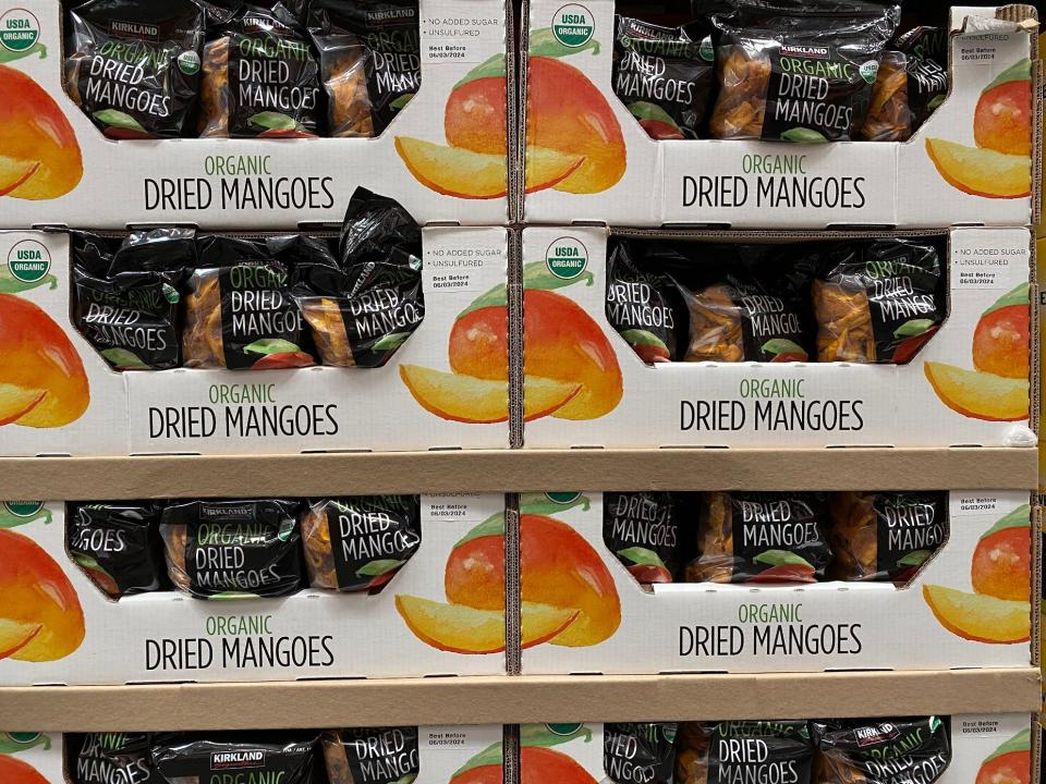 costco dried mango display