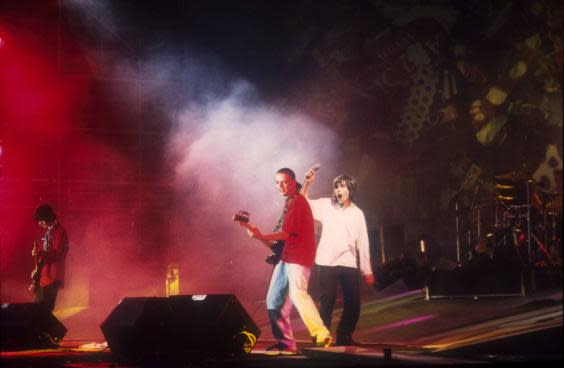 &#x002018;The time is now&#x002019;: The Stone Roses performing at Spike Island in 1990 (Rex)