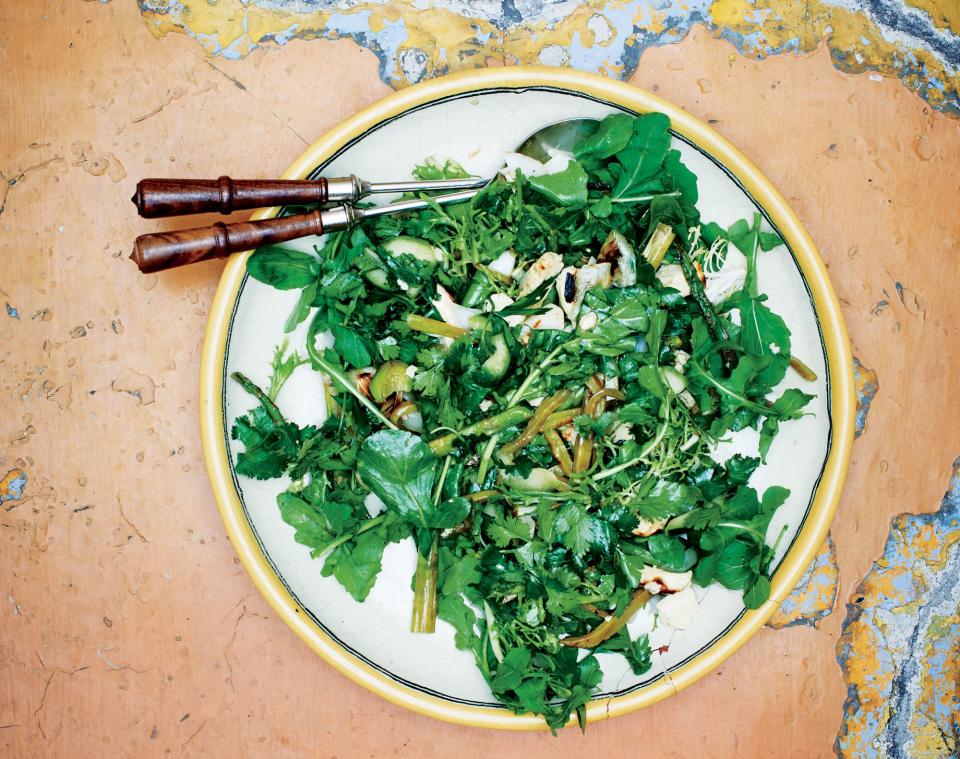 Grilled Green Salad with Coffee Vinaigrette