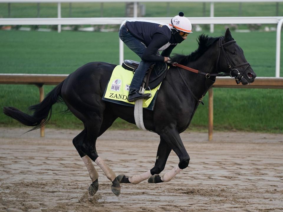 Kentucky Derby entrant Zandon works out at Churchill Downs.