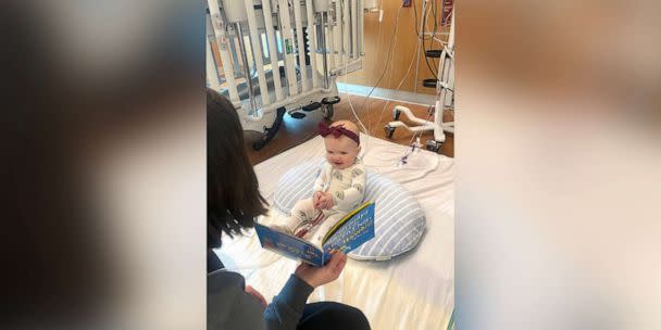 PHOTO: Elodie has been meeting milestones while in the hospital, including learning to sit up. (Collin Baker)