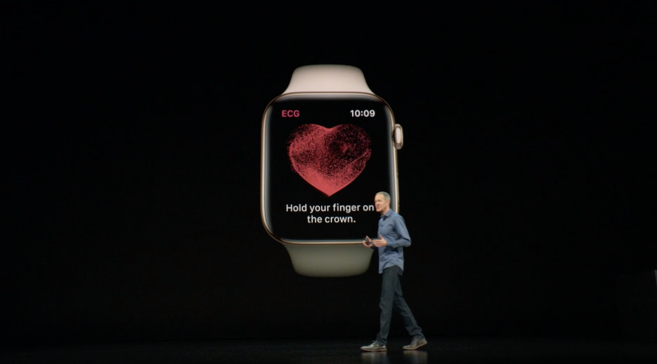 Apple Watch Series 4可直接從手腕讀取及錄製心電圖。（圖片：Techcrunch）