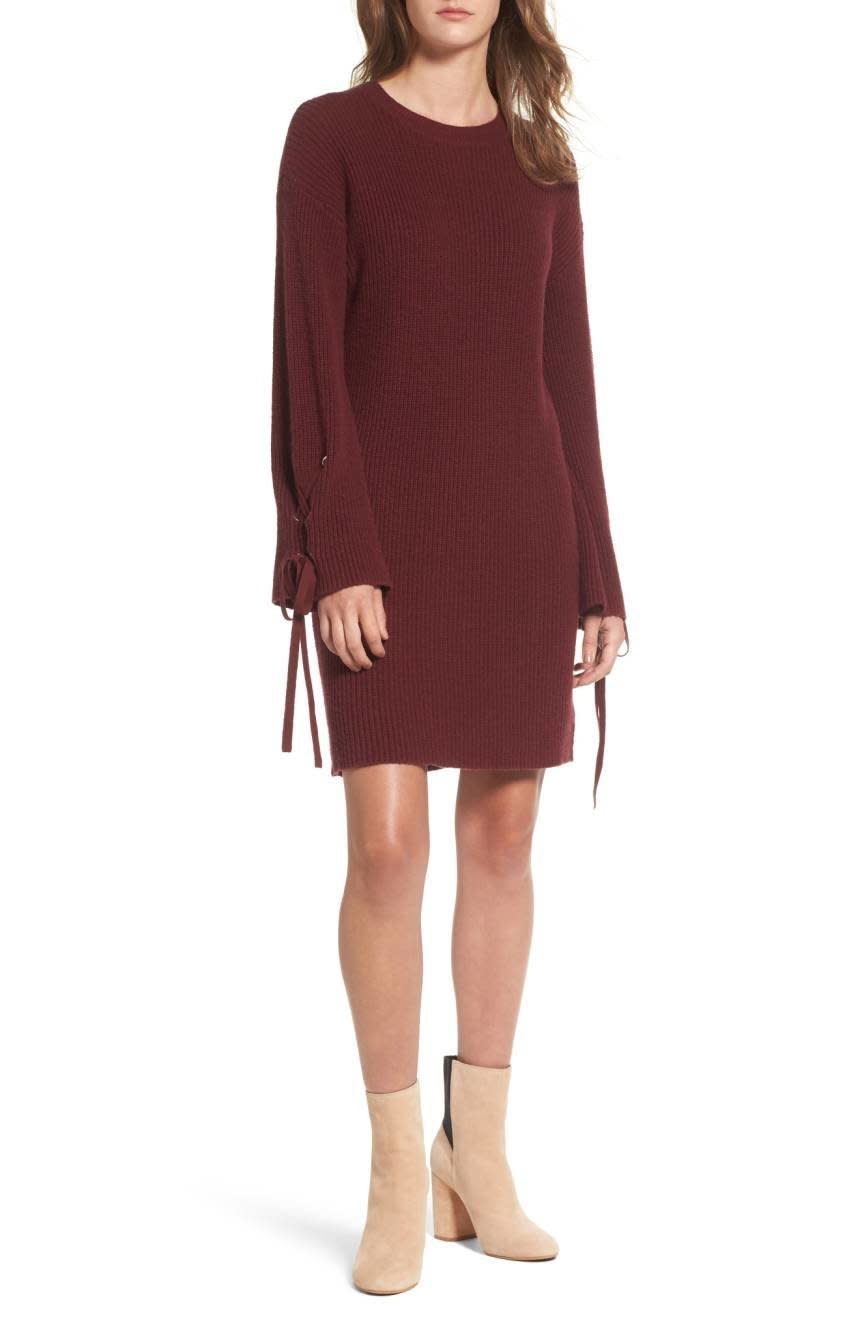 Get it <a href="https://shop.nordstrom.com/s/bp-tie-sleeve-sweater-dress/4625167?origin=keywordsearch&amp;keyword=sweater+dress" target="_blank">here</a>.