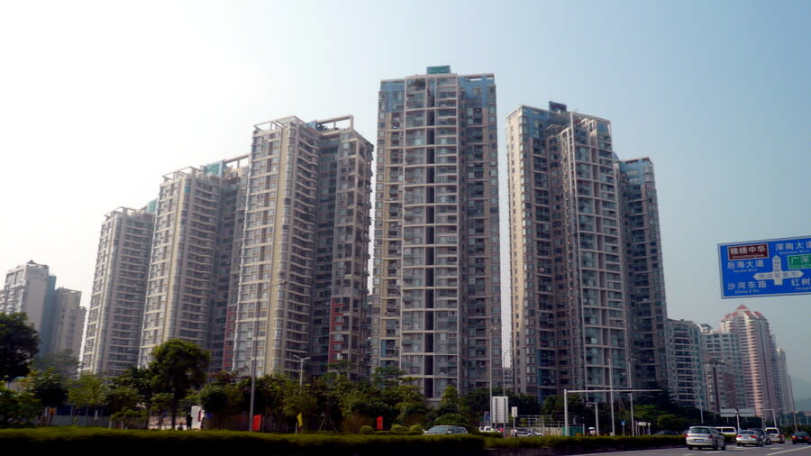 中國1、2月房地產銷售額下滑近3成，未來新建物數量恐持續下滑。（Photo by Cory Doctorow on Flickr under C.C. License）