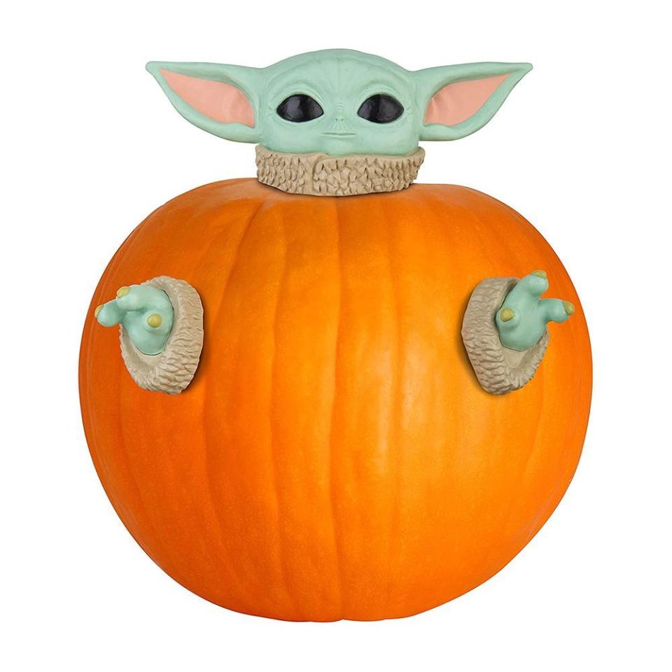 <p><strong>Gemmy</strong></p><p>walmart.com</p><p>Want to switch up your usual <a href="https://www.bestproducts.com/lifestyle/g1700/pumpkin-carving-kits/" rel="nofollow noopener" target="_blank" data-ylk="slk:pumpkin carving" class="link ">pumpkin carving</a> this year? Gemmy is making decorating your pumpkin easy this year with its <em>Star Wars</em> Baby Yoda kit. The 3-piece set allows you to push in the head and arms to create your own Grogu.</p>