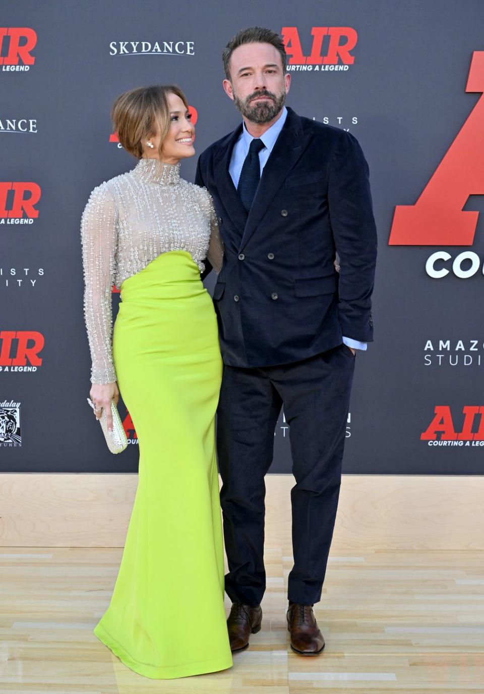 los angeles, california march 27 jennifer lopez and ben affleck attend the amazon studios world premiere of air at regency village theatre on march 27, 2023 in los angeles, california photo by axellebauer griffinfilmmagic