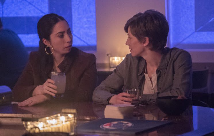 Olivia Sandoval as Winnie Lopez and Carrie Coon as Gloria Burgle in ‘Fargo’ (Credit: Chris Large/FX)