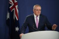 Australia's Prime Minister Scott Morrison speaks to the media during a news conference in Sydney