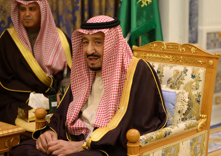 Saudi Arabia's King Salman bin Abdulaziz meets with U.S. Secretary of State Mike Pompeo (not pictured) in Riyadh, Saudi Arabia January 14, 2019. Andrew Caballero-Reynolds/Pool via REUTERS