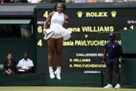 Britain Tennis - Wimbledon - All England Lawn Tennis & Croquet Club, Wimbledon, England - 5/7/16 USA's Serena Williams celebrates during her match against Russia's Anastasia Pavlyuchenkova REUTERS/Stefan Wermuth