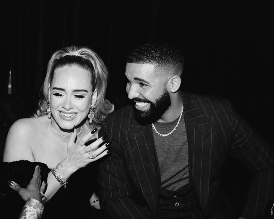 Adele helped Drake celebrate his birthday — and the internet is obsessed with how great she looks. (Screenshot: Drake via Instagram)