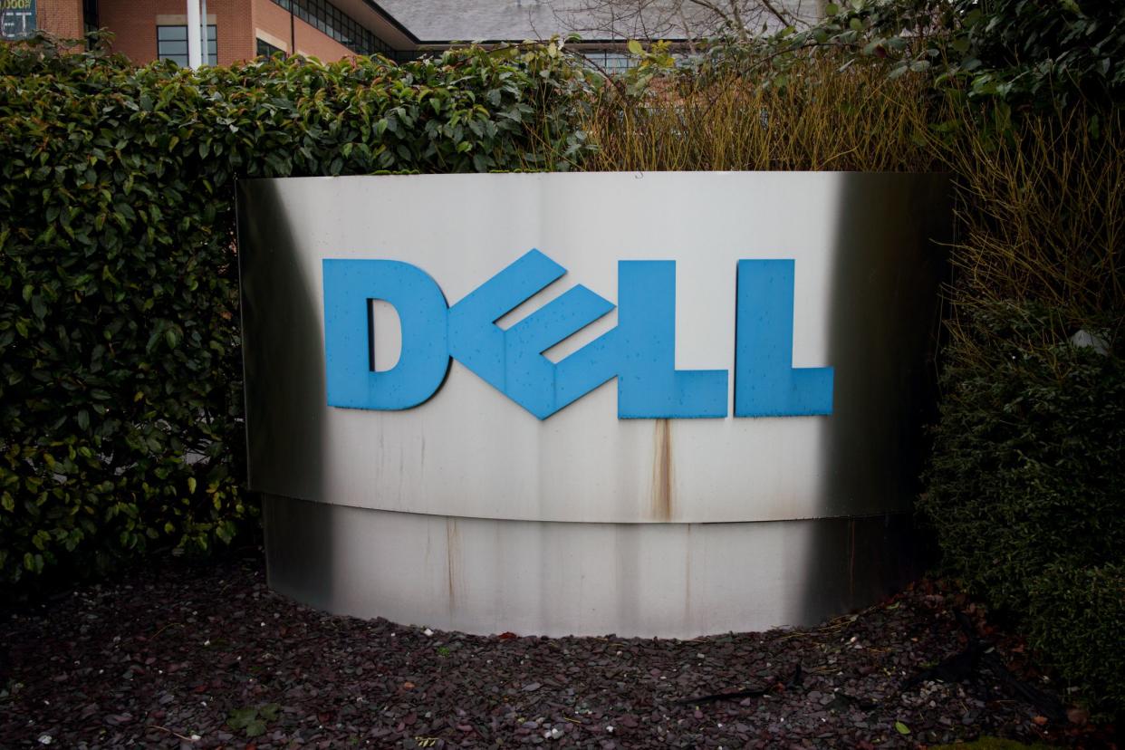 Bracknell, United Kingdom - January 18, 2015: The Dell Corporation Ltd sign at the entrance of their registered company address in Bracknell, England. Dell opened their first international subsidiary in the UK in 1987