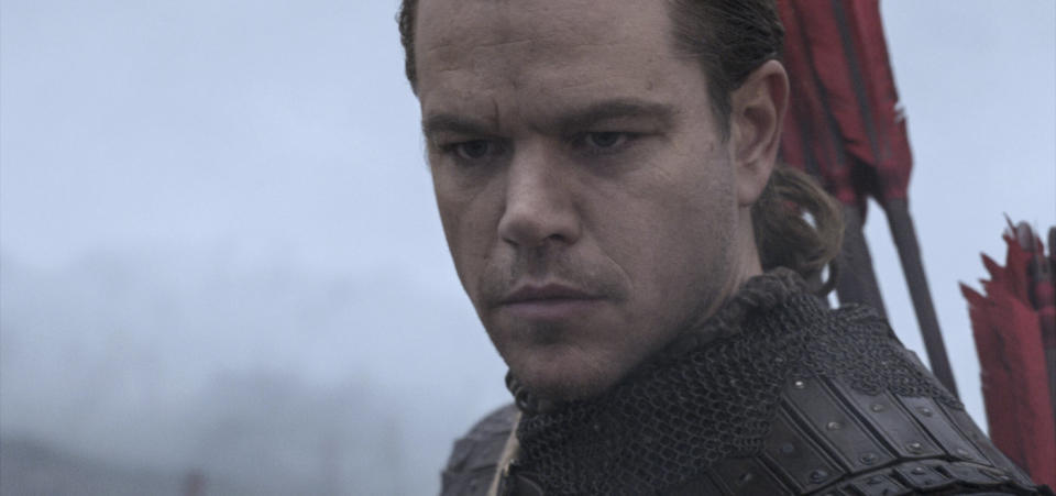 <p>An American-Chinese production about an team of elite soldiers defending humanity from a horde of monsters attacking The Great Wall of China. Matt Damon stars alongside an international cast with Zhang Yimou directing. (Credit: Universal Pictures) </p>