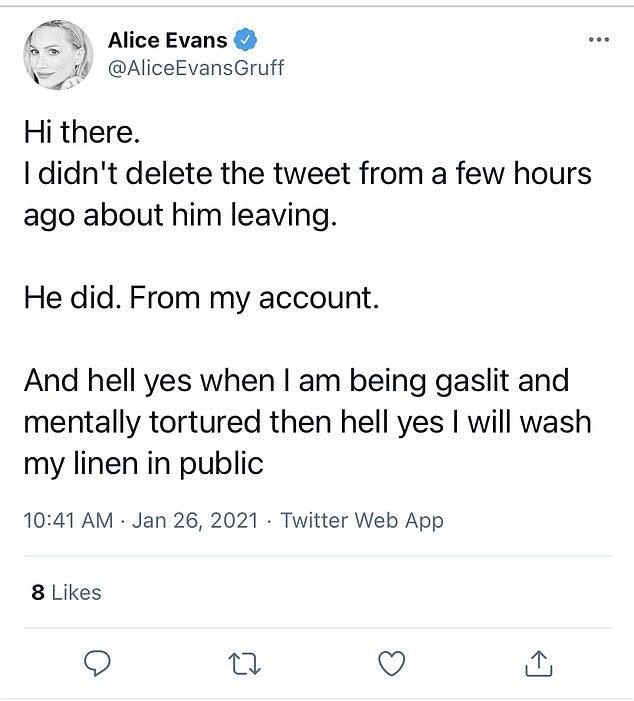 Alice Evans tweet