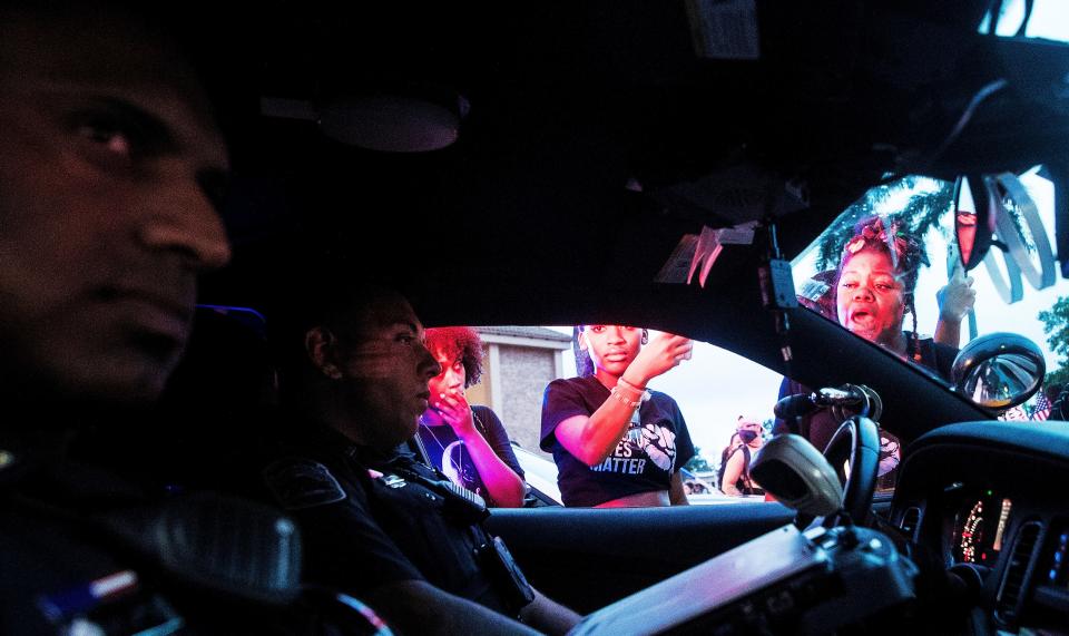 Hundreds of demonstrator protest police brutality and social injustice in Fort Myers, Fla., on June, 5, 2020, in the wake of George Floyd's death.