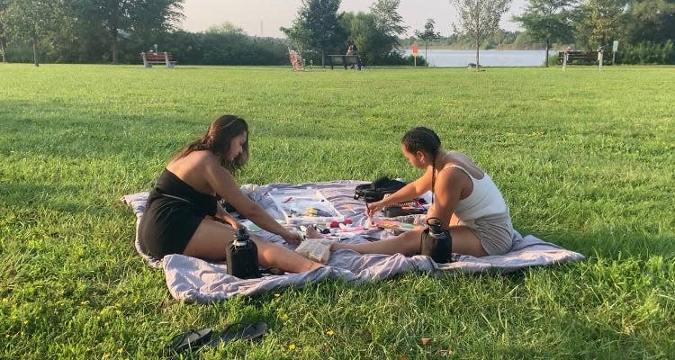 Ang and Aleeah Rosario, twin sisters from Falls, enjoy making art on one of the green vistas at Falls Community  Park. Once a stone quarry operation, the 236-acre park was claimed and repurposed as one of the best local parks in Bucks County, with fishing, boating, dog and skate parks and even a sledding hill. Having lunch? You'll have a hard time choosing which view is best from the countless benches and picnic pavilions.