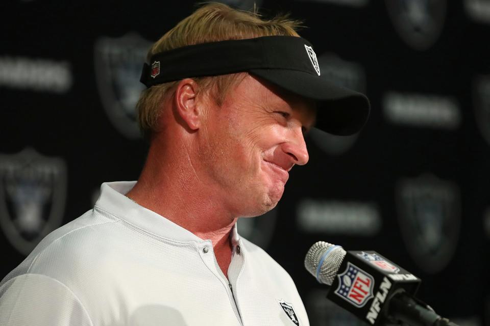 Gruden has three first round picks to play with (AP)