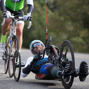 Paralympic-hopeful, Brandon Lyons led the CAF Community Challenge for overall top mileage completing a total of 2,852 miles on his handcycle during the 10-week challenge.