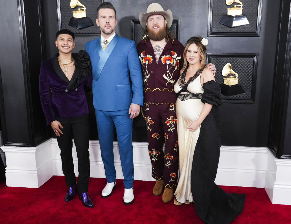 <p>The musically gifted siblings behind the Brothers Osborne had the support of their respective romantic partners at the 2023 Grammy Awards. T.J. Osborne was accompanied by his boyfriend Abi Ventura, and John Osborne brought his pregnant wife, Lucie Silvas, who flaunted her baby bump in a silky, lace-lined dress. </p>