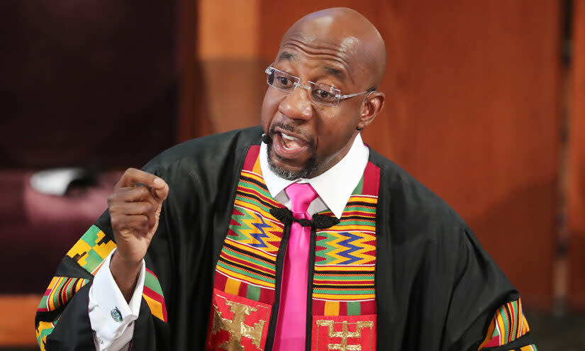 Sen. Raphael G. Warnock, then senior pastor of the Ebenezer Baptist Church, called the cheating scandal a “dark chapter.” (Curtis Compton/Getty Images)