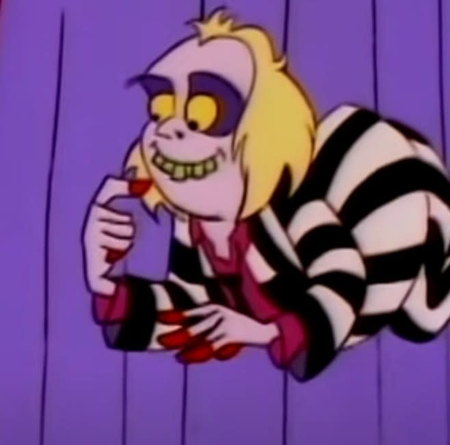 Beetlejuice argues with Lydia in the "Beetlejuice" animated series
