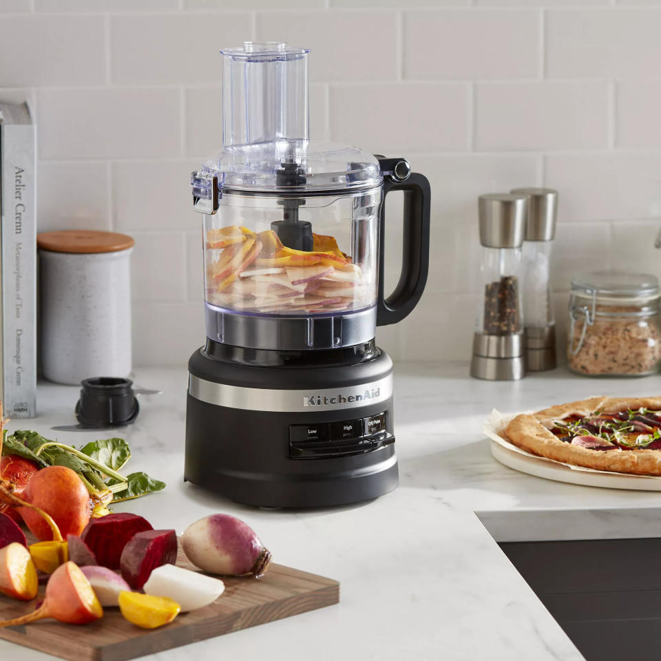 The food processor on a kitchen counter