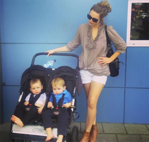 Christie with her two boys. Source: Instagram