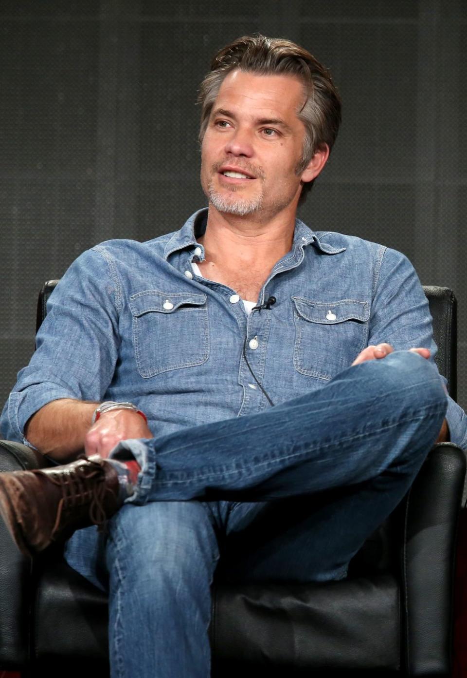 timothy olyphant speaks onstage during 'justified' panel, television critics association press tour january 2015 in pasadena