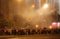 FILE PHOTO: Clashes with opposition supporters after polls closed at the presidential election in Minsk