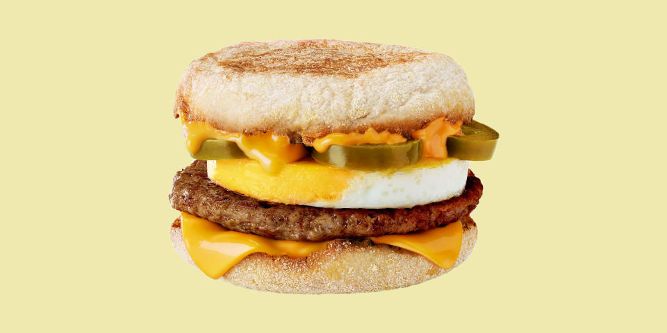 The limited-time Cheesy Jalapeño Sausage Egg McMuffin. (McDonald’s)