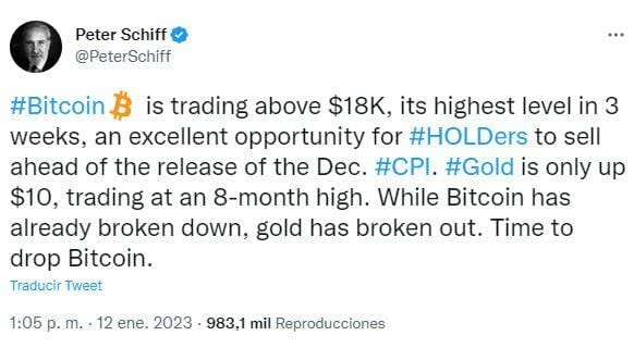 Bitcoin avanza un 25% tras las declaraciones de Peter Schiff