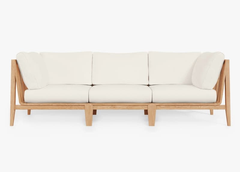 Teak Outdoor Sofa, 3-Seat