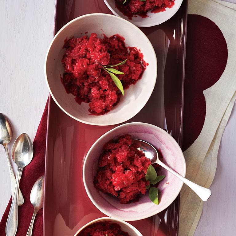 Basil Plum Granita