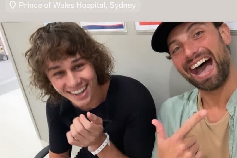 Matt visited a hospital due to his injuries, but he was still smiling