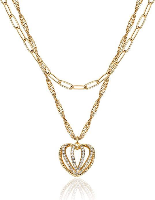 Layered Heart Necklace