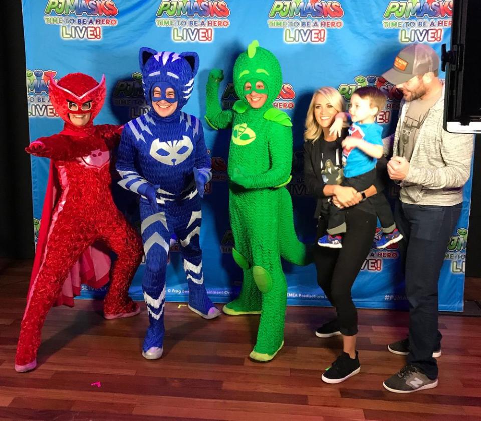 Carrie Underwood and family at PJ Masks Live