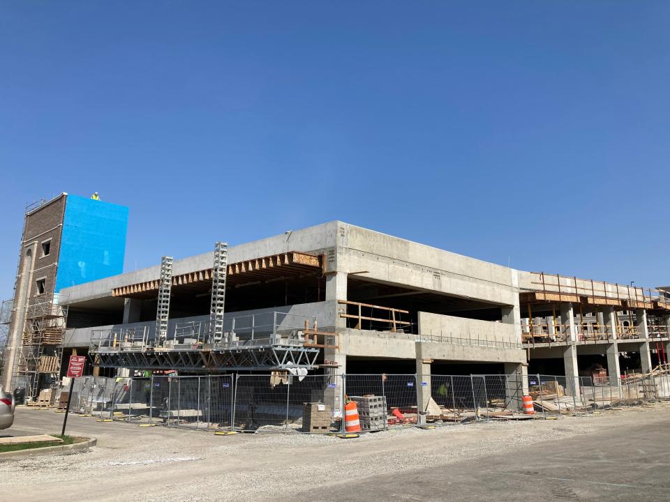 The Civic Square parking garage, a Carmel Redevelopment Commission project, is under construction pictured April 27, 2022.