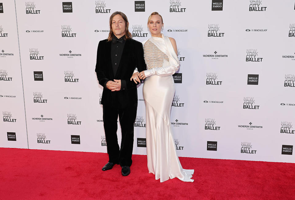 (L-R) Norman Reedus and Diane Kruger attend the New York City Ballet 2023 Fall Fashion Gala at David H. Koch Theater, Lincoln Center on October 05, 2023 in New York City.