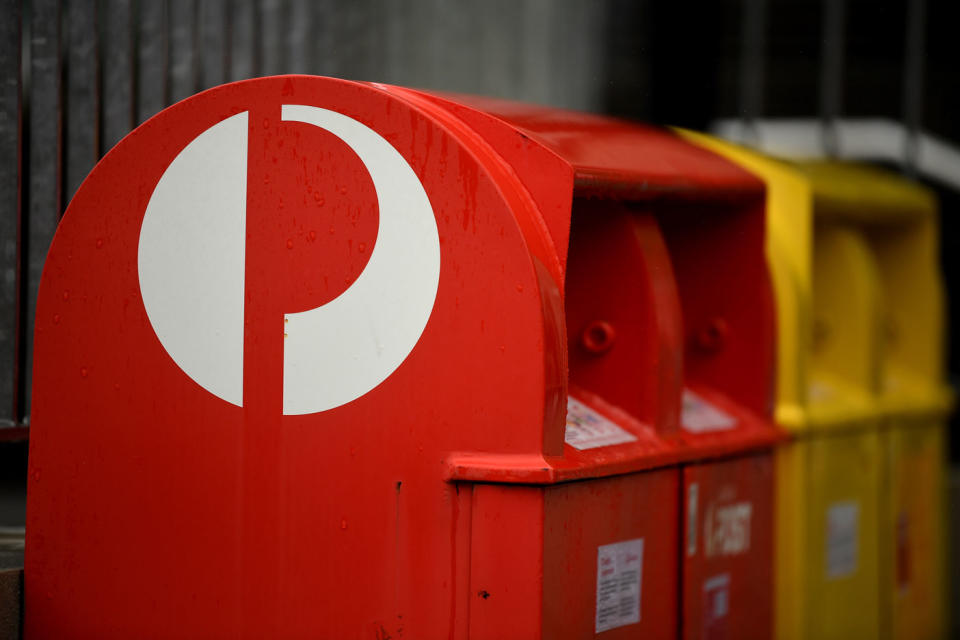 Australia Post mailboxes are pictured. December 13 is the last day for people to send their Christmas presents via standard parcel post.