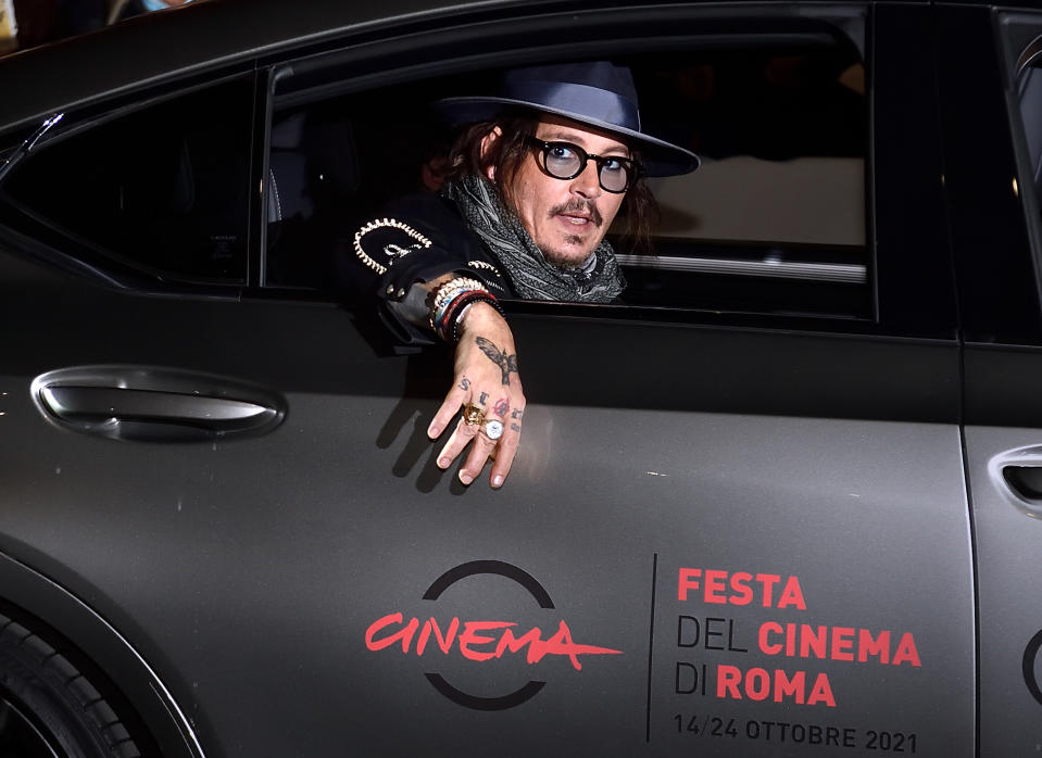 <p>Johnny Depp heads to the Rome Film Festival in a sweet set of wheels on Oct. 17.</p>