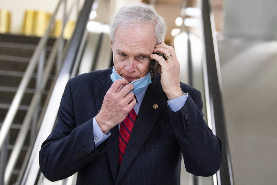 Sen. Ron Johnson went on a conservative Wisconsin radio show to cast doubt on the country's COVID-19 vaccine push, muddying public health guidance that has life or death consequences.  (Photo: Tom Williams via Getty Images)