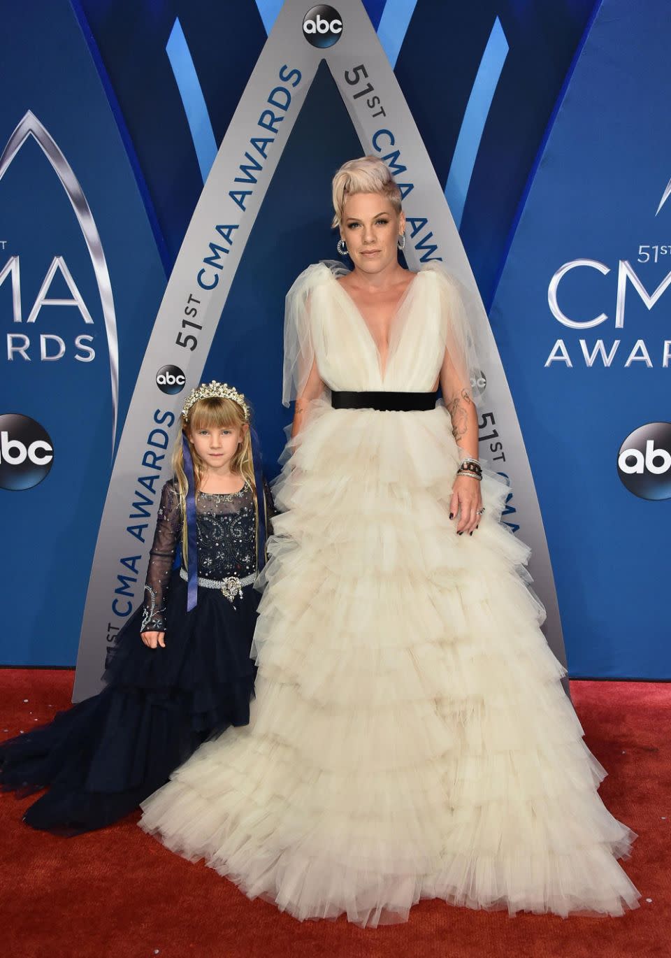 Pink attended the CMA Awards alongside her daughter Willow. Source: Getty