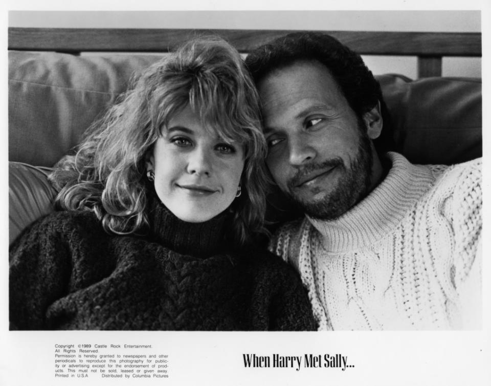<p>Hulton Archive / Handout / Getty Images</p><p>The 1989 Billy Crystal rom-com is a certified fall favorite, and the actor’s turn as Harry comes with some cool knitwear that looks as stylish now as it did decades ago. To round out one of the coziest easy Halloween costumes for guys, adopt Crystal’s chunky ivory cable-knit sweater, stonewashed jeans, and white leather sneakers (all of which you likely have in some form or another already). </p>