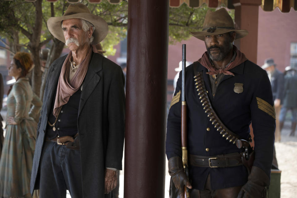 Sam Elliott and LaMonica Garrett - Credit: Sarah Coulter/ViacomCBS